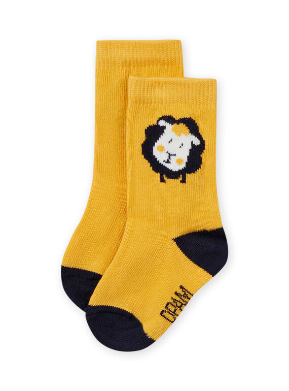 Baby boy yellow socks with sheep pattern MYUJOCHOU3 / 21WI1016SOQ117