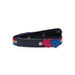Girl's midnight blue belt with sequined stripes
