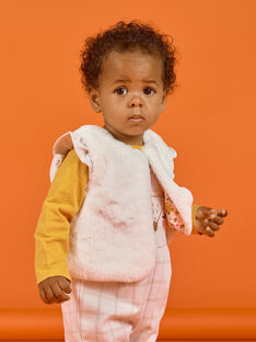 Off white faux fur vest baby girl MISAUCAR1 / 21WG09P1CAR001