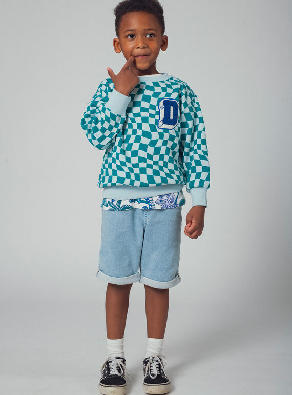 Water blue SWEAT SHIRT WOBOSWE / 25S902R1SWE213