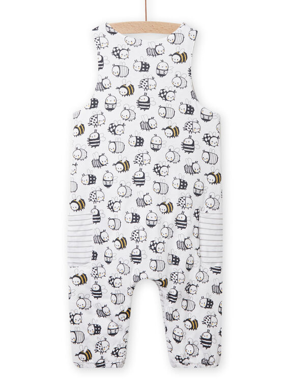 White overalls with bee and ladybug print mixed birth NOU1SAL2 / 22SF0542SAL000