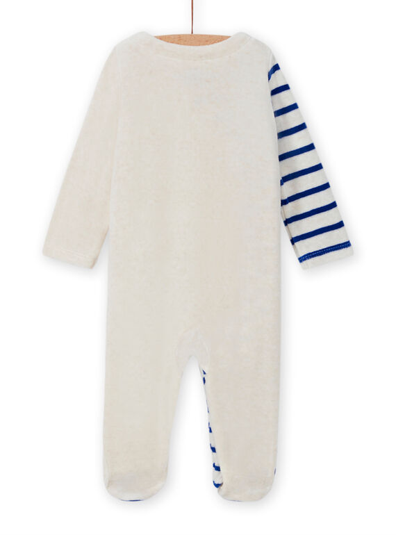 Baby boy ecru dinosaur romper MEGAGRENOS / 21WH1485GRE006