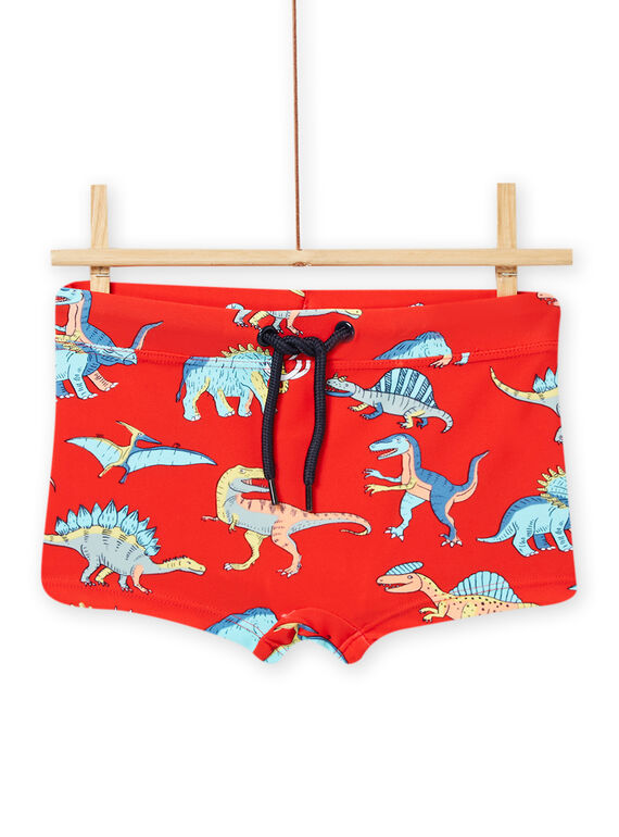 Red and orange swimsuit with dinosaur print child boy NYOMERSHODIN / 22SI02L4MAIF527