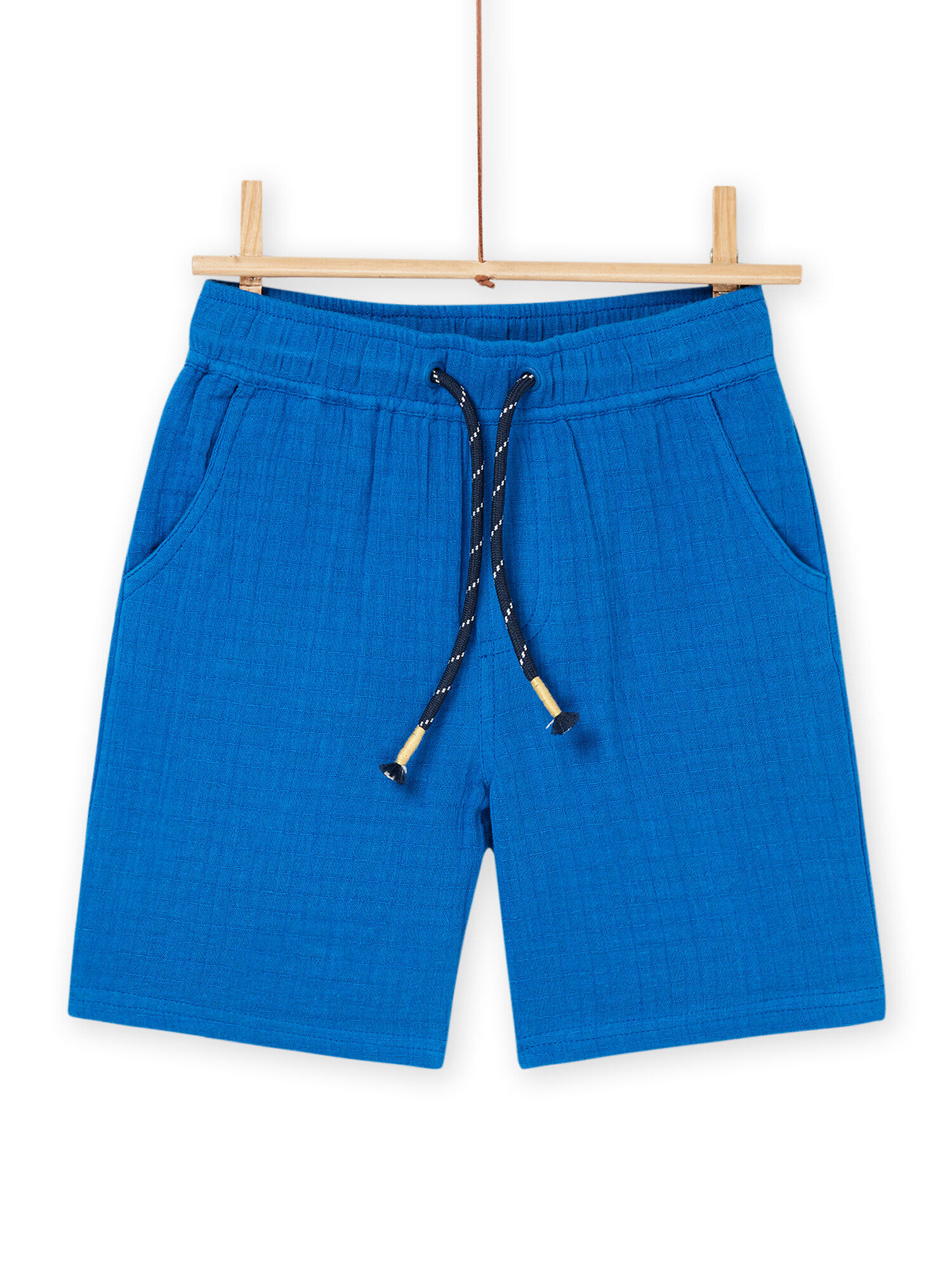English blue cotton gauze Bermuda shorts buy online Bermuda shorts Shorts DPAM International Website