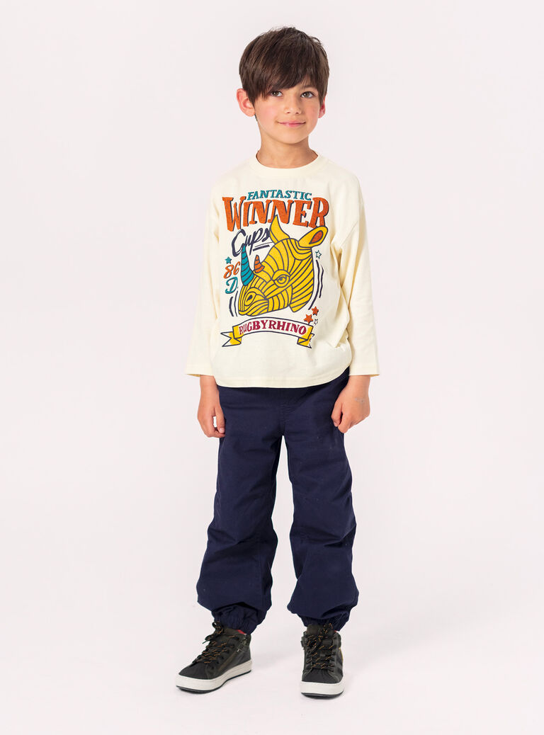 Cream T-shirtE animation rhinoceros for boy  VOKOTEE4 / 24W90234TMLA002