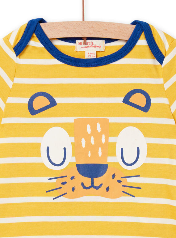 Baby Boy Yellow & White Short Sleeve T-Shirt NUJOTI2 / 22SG10C2TMC106