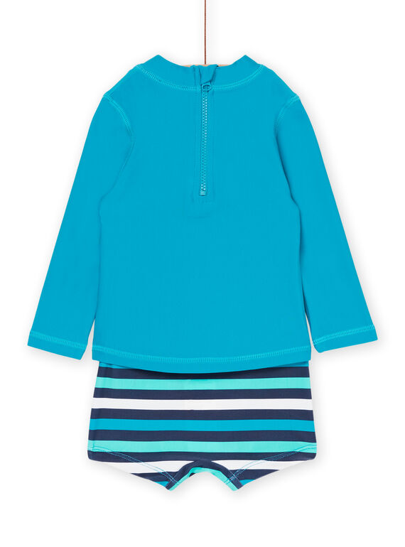 Blue fancy print t-shirt and shorts RYUENS / 23SI10REMAI202