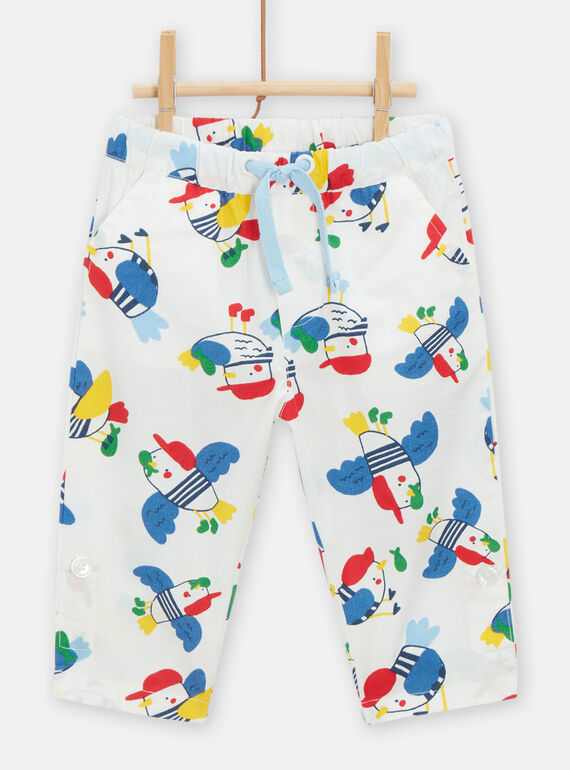 Baby boy bird print pants TUCLUPAN / 24SG10O1PAN001