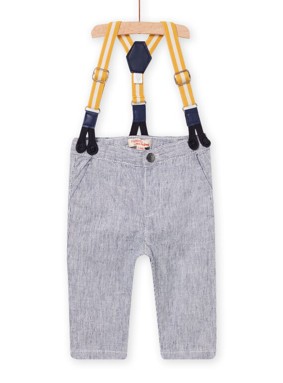 Baby Boy's White & Blue Removable Straps Pants NUSOPAN / 22SG10Q1PAN000