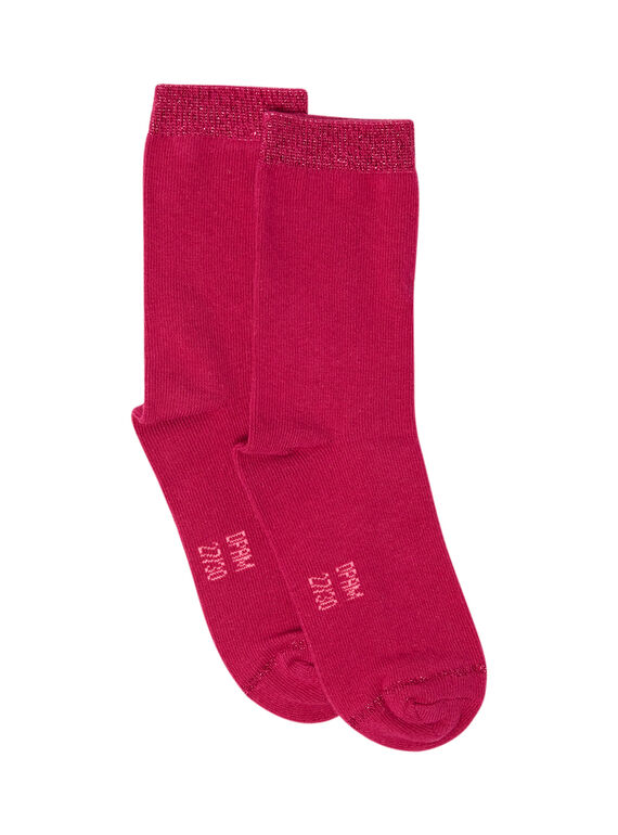 Girl's fuchsia socks MYAJOCHO2 / 21WI0117SOQD312
