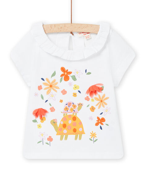 Baby Girl White T-Shirt NIHOBRA / 22SG09T1BRA000
