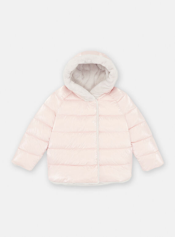 Reversible pink and gray parka for girls SAROPARKA / 23W901D2PARD328