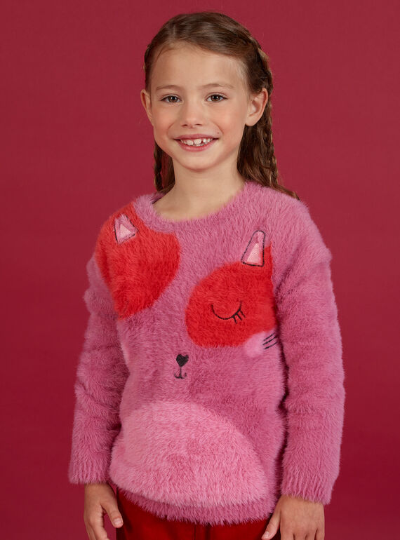 Child girl feather knit sweater MAFUNPULL2 / 21W901M1PULH700