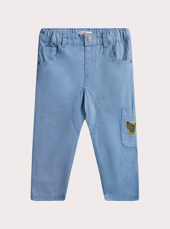 Blue trousers with a dog design for baby boys VUGAPAN1 / 24WG1012PANC237