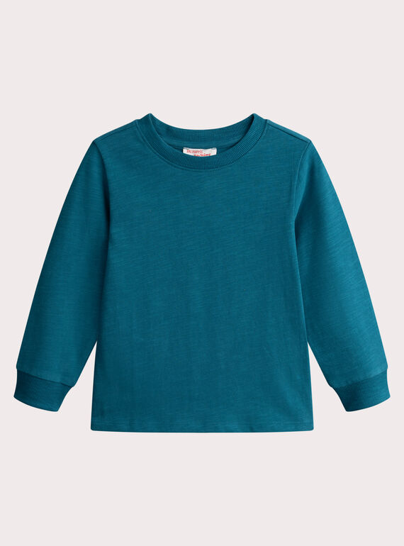  Dark turquoise T-shirt for boys  VOJOTIRIB2 / 24W902I6TMLC235