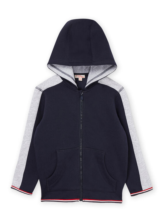 Blue and grey hooded jogging jacket POJOJOH1 / 22W902D3JGH705