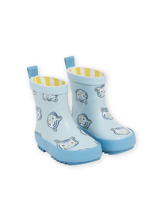 Blue rain boots with cat print RUPLUITIGR / 23KK3812D0CC218