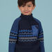 Blue jacquard sweater child boy