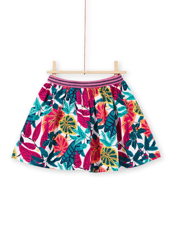 Girl's reversible skirt with flowery print MATUJUP1 / 21W901K1JUPH705