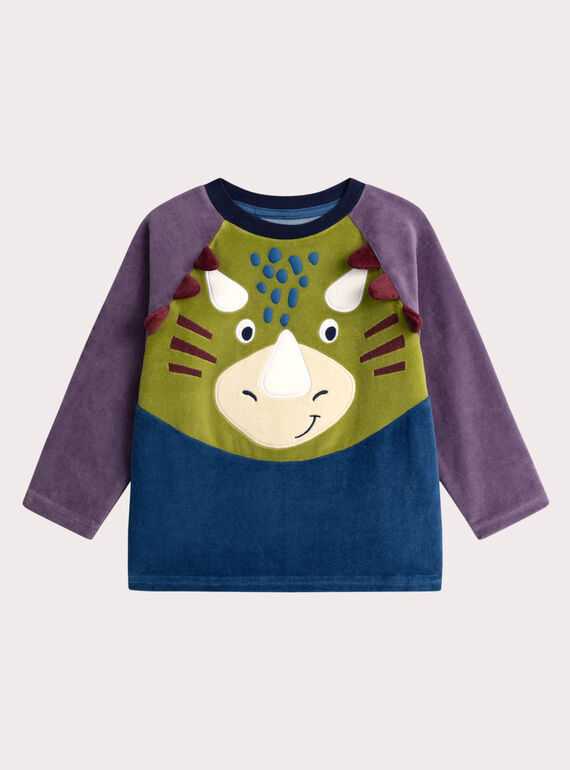 Dinosaur animation velvet pajamas for boys  VEGOPYJTRI / 24WH1292PYJC210