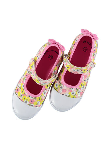 Girls' printed canvas Mary-Janes FFBABCER / 19SK35C2D17030
