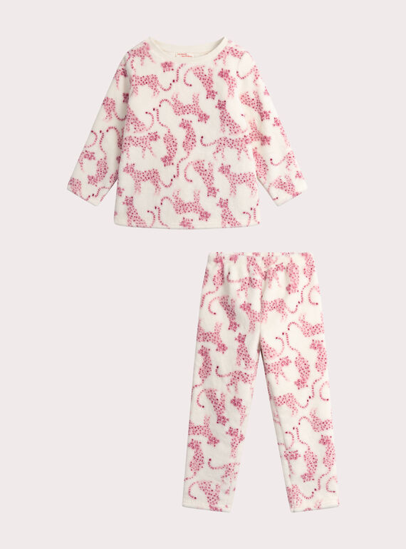 Printed fleece pajamas for girls VEFAPYJBOA / 24WH1192PYJ001