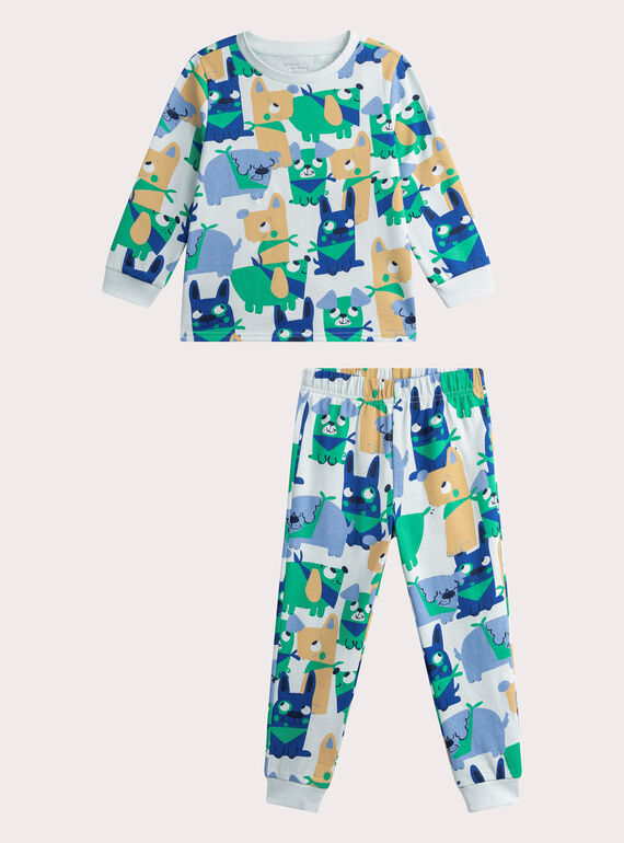 Boys' blue printed pyjamas WEGOPYJMIX / 25SH1295PYJC236