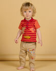 Baby boy orange and red striped polo NUFLAPOL / 22SG10R1POL405