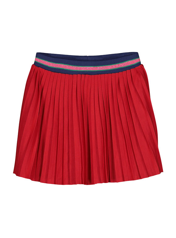 Girls' cotton pleated skirt FACOJUP1 / 19S90181JUP050