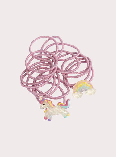  Set of fine pink glitter elastics for girls
 VYAJOELA11 / 24WI01LBELA030
