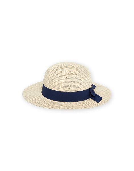 Child girl blue ribbon straw hat NYASOHAT1 / 22SI01Q1CHA009