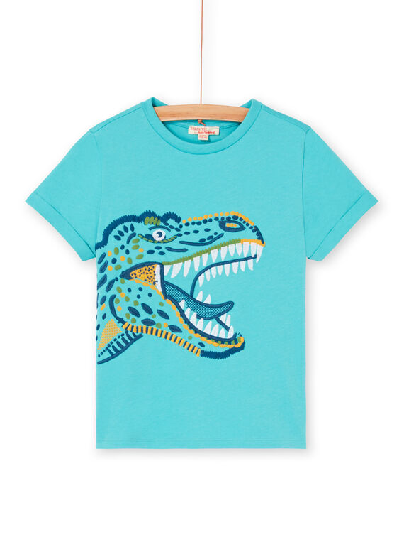 Turquoise T-shirt for boys LOVERTI1 / 21S902Q1TMCC215
