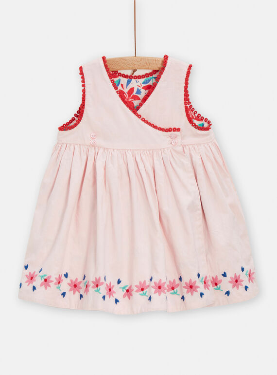 Multicolored floral print reversible dress for baby girl TICLUROB1 / 24SG09O2ROB001