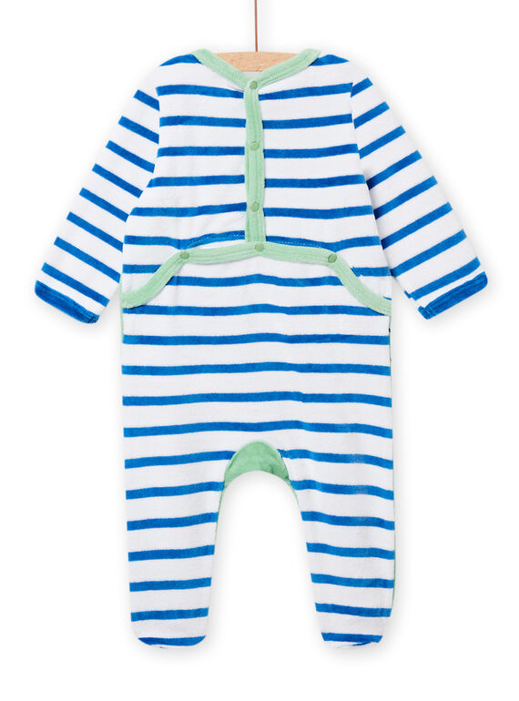 Baby girl's ecru romper with floral print collar NEFIGREBOU / 22SH13G2GRE001