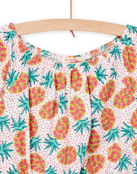 Child girl's short-sleeved T-shirt with pineapple and polka dot print NAWATI3 / 22S901V4TMC001