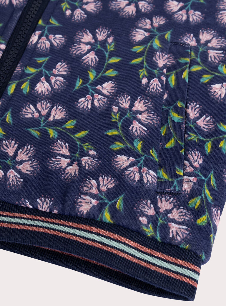 CardigaN reversible in soft boa and flowery for girls  VAKLICAR2 / 24W90141CAR070