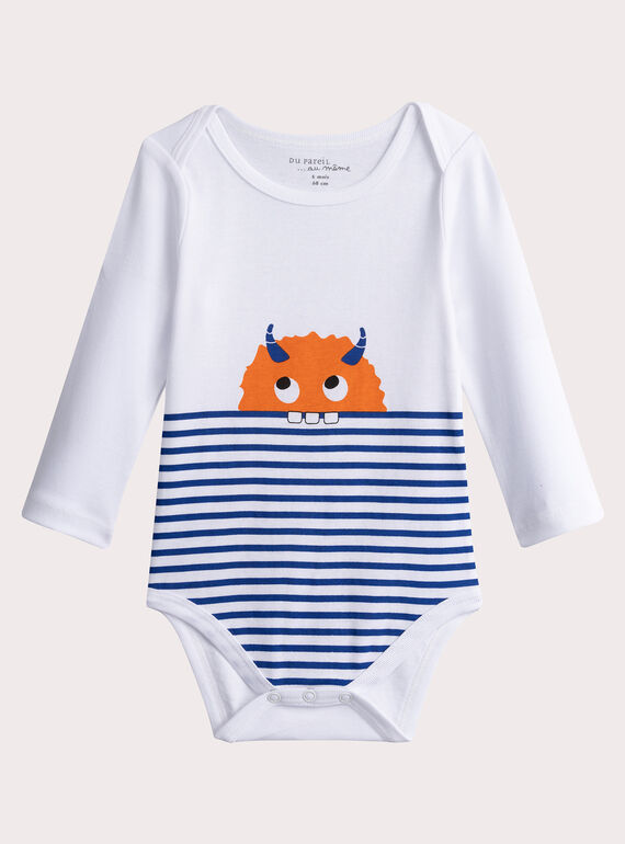 Set of 2 long-sleeved bodysuits with monster pattern for baby boy  VEGABODMON / 24WH1482BDL000