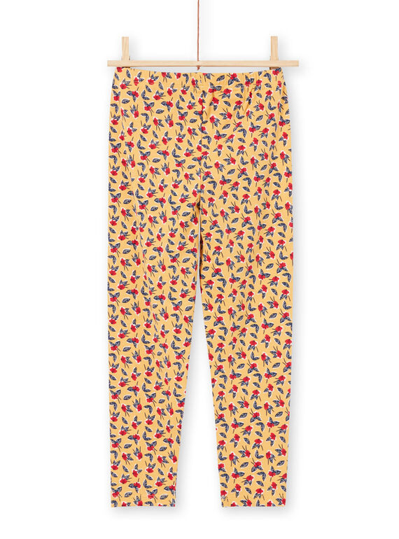 Baby girl floral print mustard leggings MYAMIXLEG1 / 21WI01J2CALB106