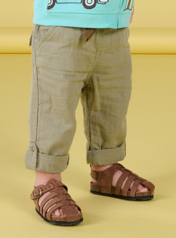 Brown leather sandals RUNUBROWN / 23KK3862SLB802