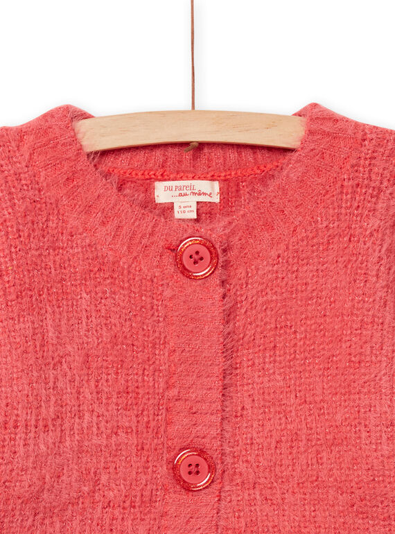 Spicy orange knitted cardigan child girl NAVICAR / 22S901M1CAR409