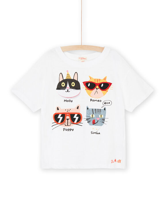 Short sleeve t-shirt with cat print ROSPATI5 / 23S902P5TMC000