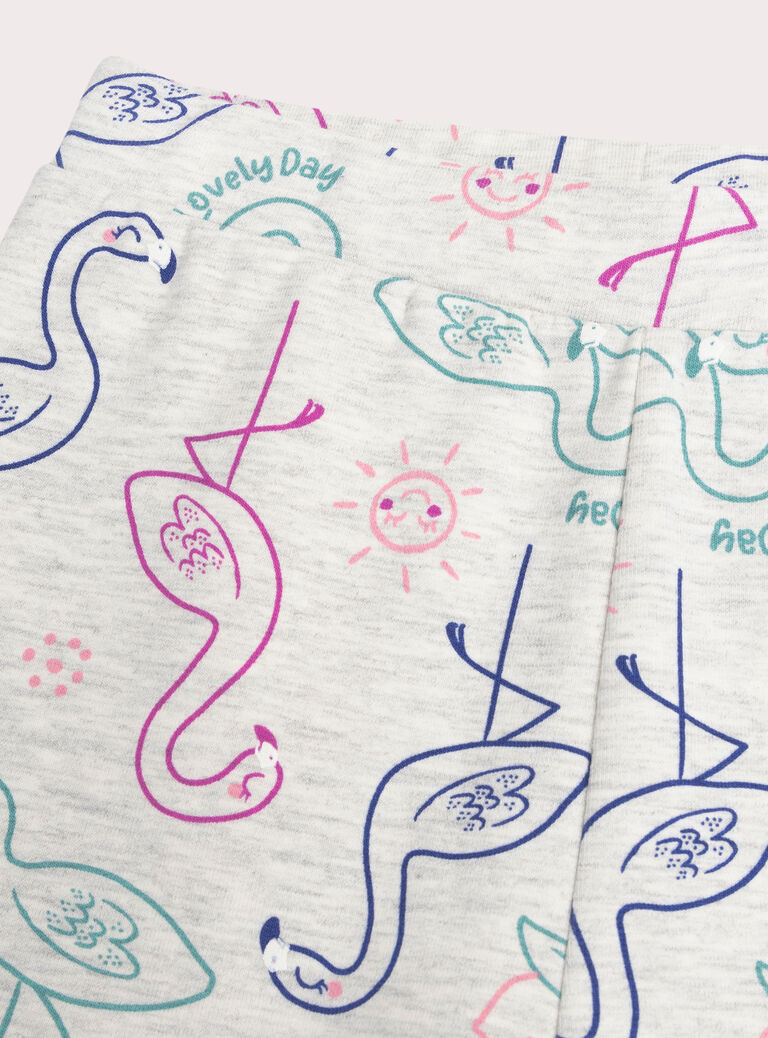 Girl's mottled grey pyjamas WEFAPYJFLA / 25SH1195PYJJ920