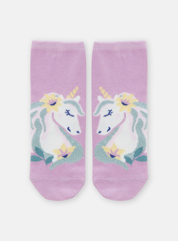 Girl's lavender unicorn socks TYAPOCHO1 / 24SI0186SOQ326