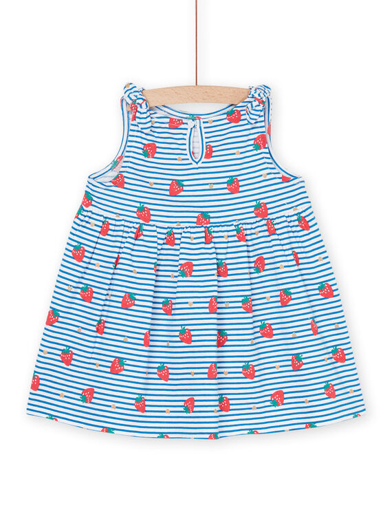Strawberry, heart and white and blue stripes dress RIPLAROB1 / 23SG09P2ROB000
