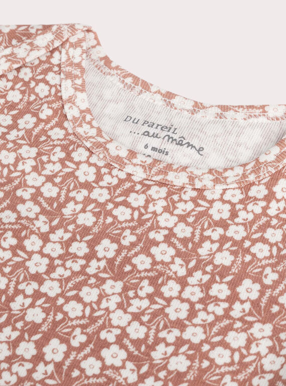 Set of 2 floral print bodysuits for baby girl  VEFIBODCOX / 24WH1385BDL309