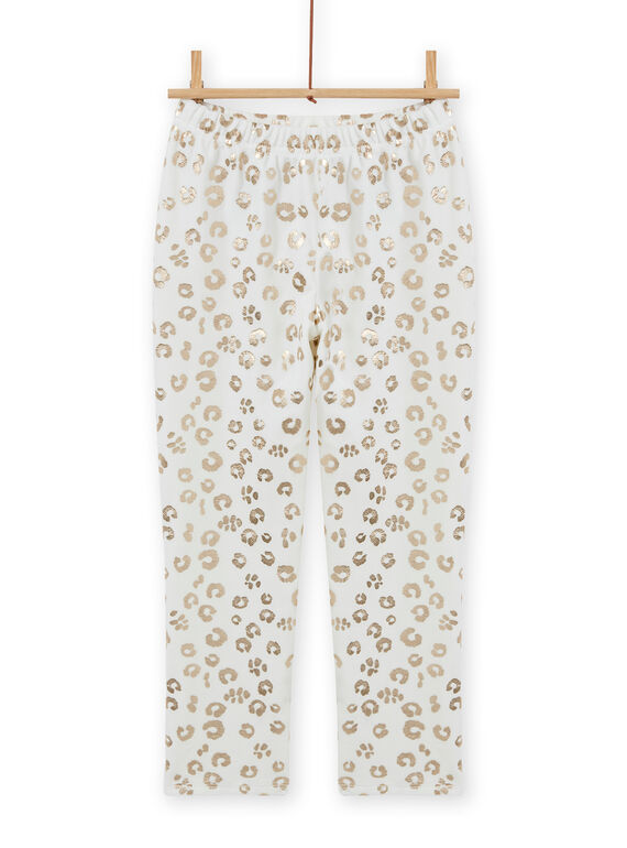 Girl's velvet leopard print pajama set MEFAPYJFEL / 21WH1198PYJ001