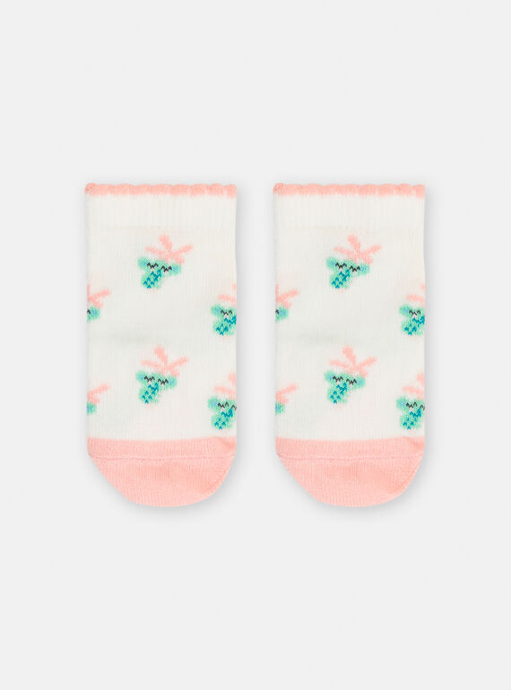 White, pink and green koala socks for baby girls TYICOSOQ / 24SI09C3SOQ001