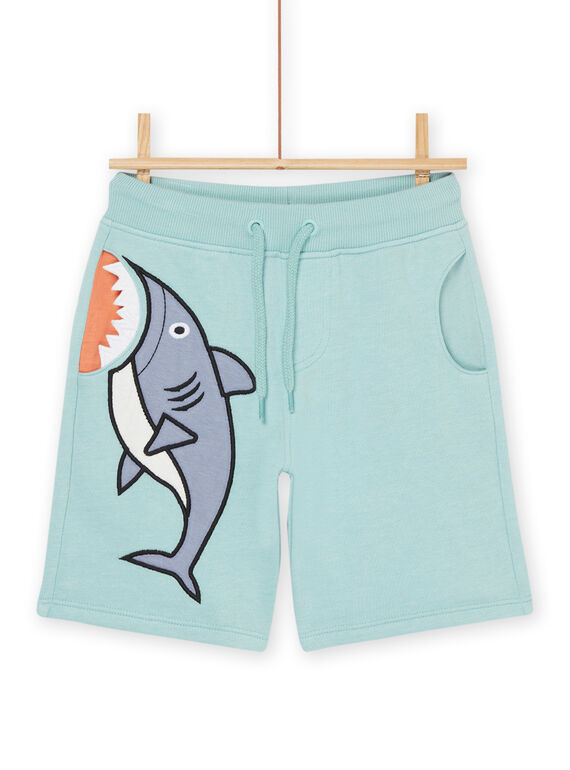 Celadon blue fleece Bermuda shorts ROEXOBER4 / 23S902V4BER204