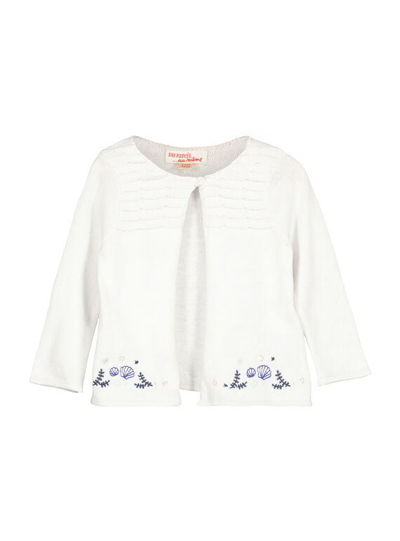 Baby girls' cotton cardigan FINECAR2 / 19SG09B2CAR000