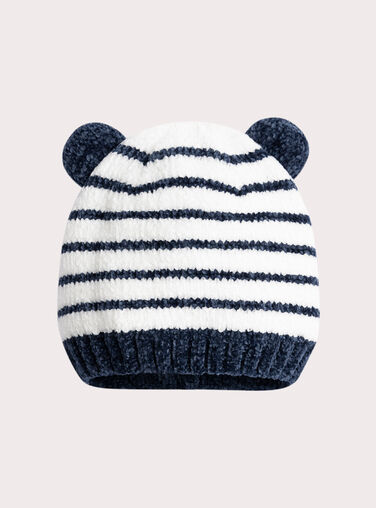 Navy striped hat for baby boy  VYUGROBON3 / 24WI10M1BON001